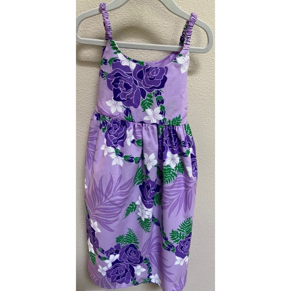 Paradise Style Hawaiian Girls Tropical Floral Rose Sun Dress Hawaii Size 6